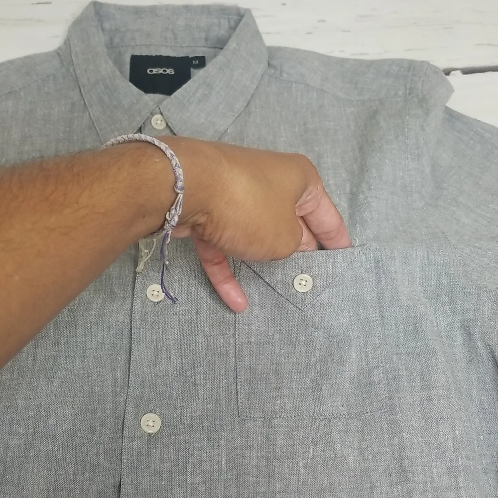 asos Button Down Long Sleeve Shirt - Picture 5 of 11